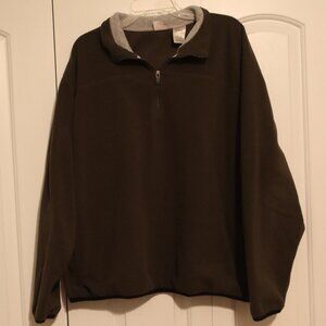 Hanes Tacoma Olive Long Sleeve 1/4 Zip Fleece Pullover Size XL (46/48)